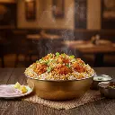 AI Generated Boneless Chicken Biryani in Restaurant Setting